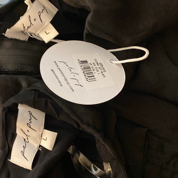 Petal & Pup NEW Sienna Satin Formal Black Midi Dress Matching Set Size L - Picture 11 of 11